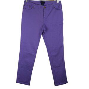 Polo Ralph Lauren Womens Preppy Purple Slim Casual Chinos Size 16